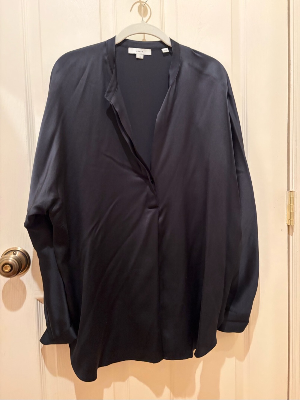 Vince Midnight black 100% satin blouse